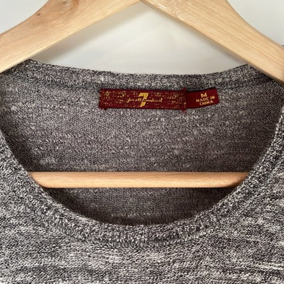 7 FOR ALL MANKIND Men's Alpaca, Linen Blend Crew Neck Thin Sweater - Picture 2 of 5